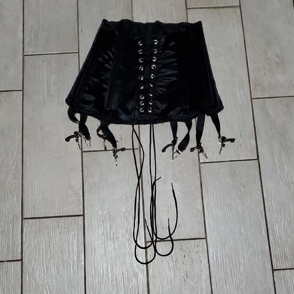 Shame Other - Shame Black Corset Women's Medium Lace-Up with Garter Hooks